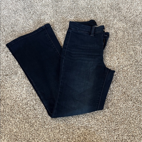 1822 Denim Dark Blue Flare Jeans Size 26P/2P - Picture 3 of 5